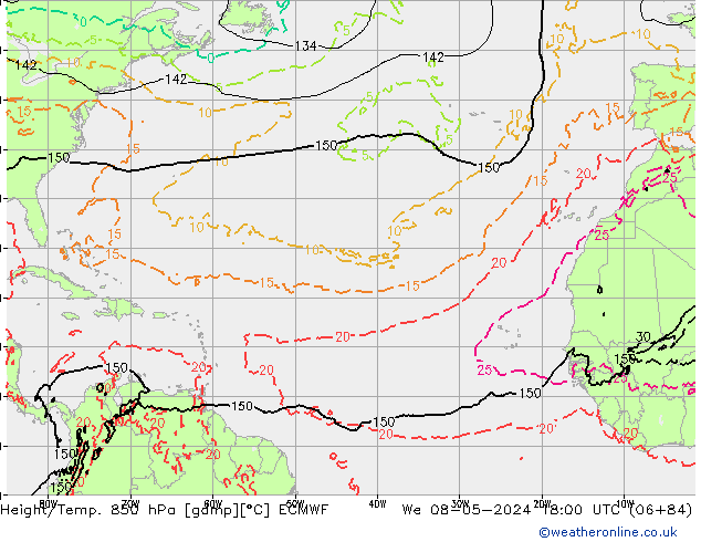 Z500/Rain (+SLP)/Z850 ECMWF Qua 08.05.2024 18 UTC