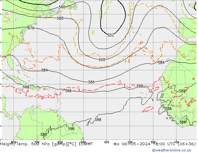 Z500/Rain (+SLP)/Z850 ECMWF Mo 06.05.2024 18 UTC