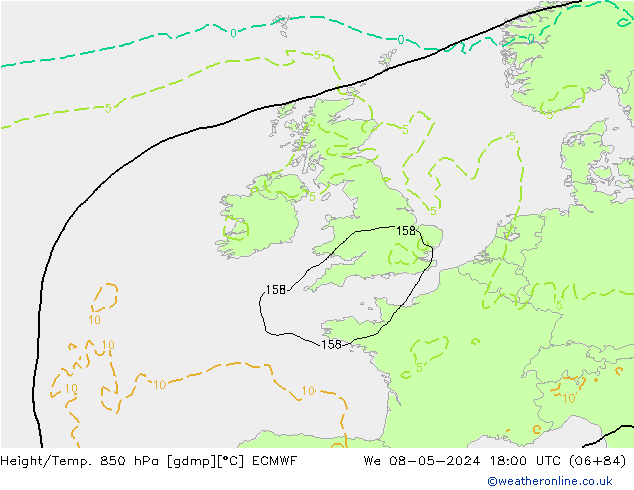 Z500/Rain (+SLP)/Z850 ECMWF We 08.05.2024 18 UTC