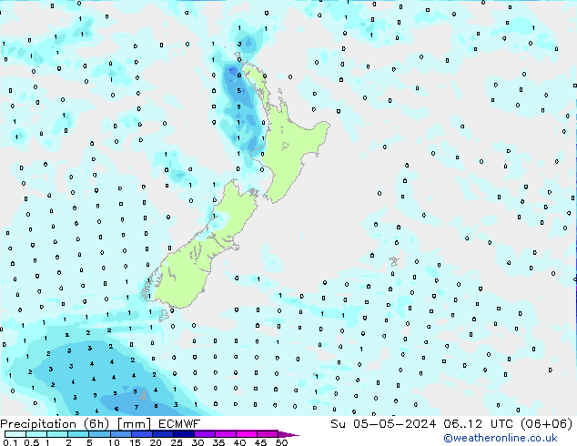 Z500/Rain (+SLP)/Z850 ECMWF Dom 05.05.2024 12 UTC