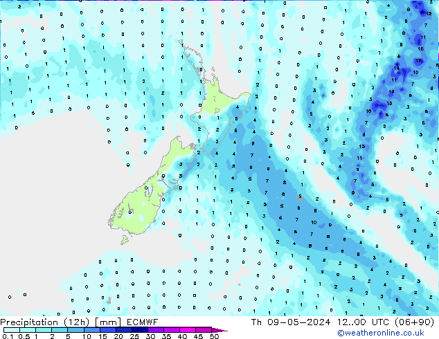 Precipitation (12h) ECMWF Th 09.05.2024 00 UTC