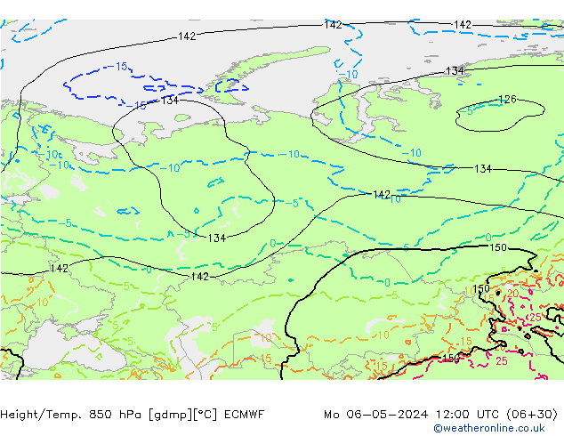 Z500/Rain (+SLP)/Z850 ECMWF Mo 06.05.2024 12 UTC