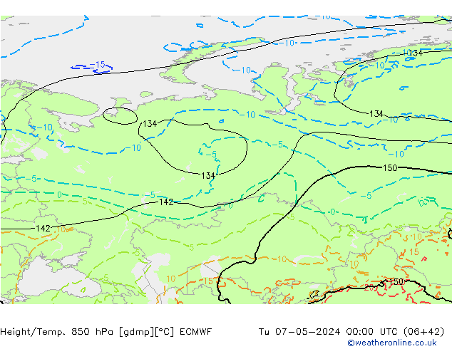 Z500/Rain (+SLP)/Z850 ECMWF Út 07.05.2024 00 UTC