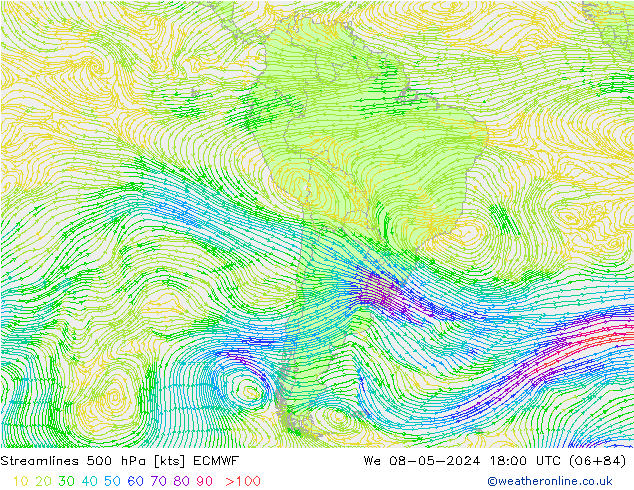 ветер 500 гПа ECMWF ср 08.05.2024 18 UTC