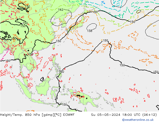 Z500/Rain (+SLP)/Z850 ECMWF dom 05.05.2024 18 UTC