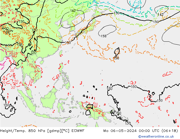 Z500/Rain (+SLP)/Z850 ECMWF Mo 06.05.2024 00 UTC