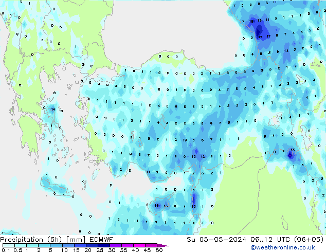 Z500/Rain (+SLP)/Z850 ECMWF Su 05.05.2024 12 UTC