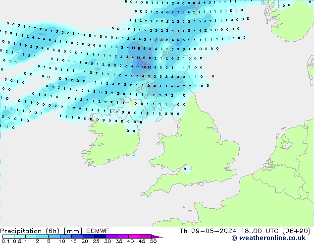 Z500/Rain (+SLP)/Z850 ECMWF Th 09.05.2024 00 UTC