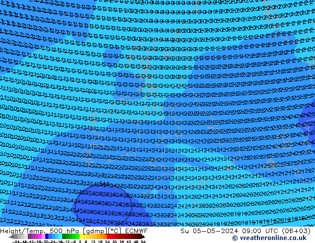 Height/Temp. 500 hPa ECMWF  05.05.2024 09 UTC