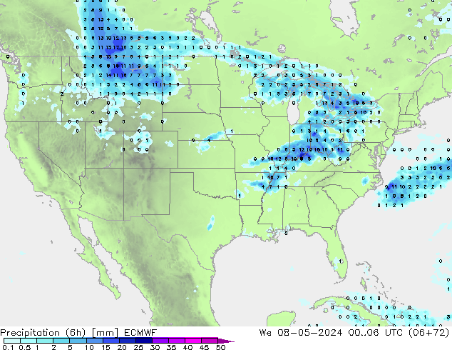 Z500/Rain (+SLP)/Z850 ECMWF We 08.05.2024 06 UTC