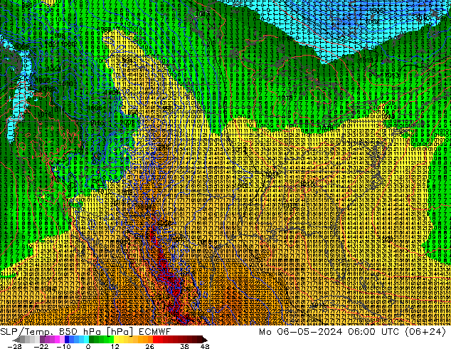 SLP/Temp. 850 hPa ECMWF lun 06.05.2024 06 UTC