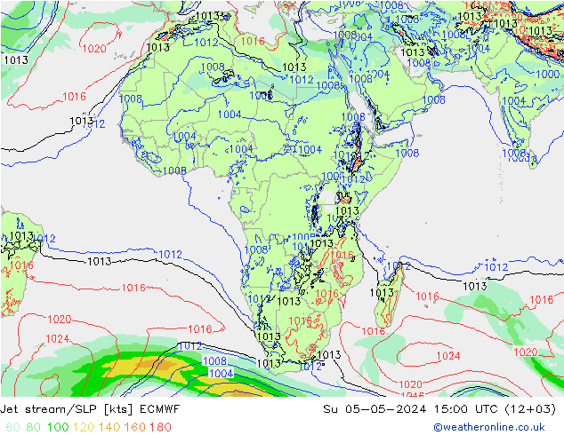 Polarjet/Bodendruck ECMWF So 05.05.2024 15 UTC