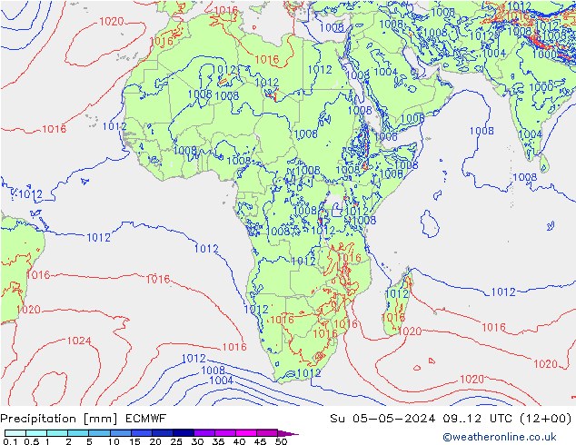 Precipitazione ECMWF dom 05.05.2024 12 UTC