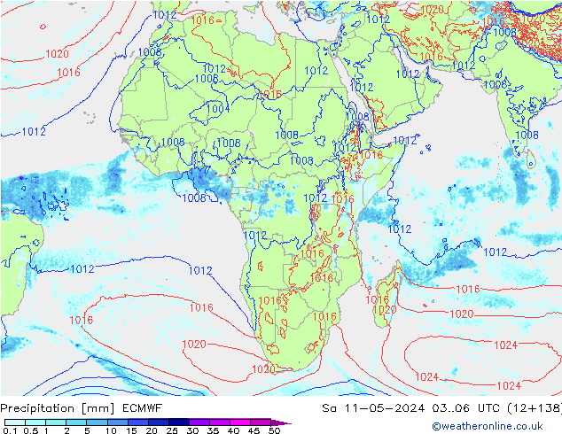 Precipitación ECMWF sáb 11.05.2024 06 UTC