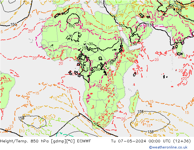 Z500/Rain (+SLP)/Z850 ECMWF Út 07.05.2024 00 UTC