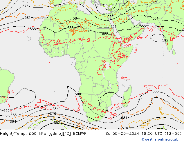 Z500/Rain (+SLP)/Z850 ECMWF Вс 05.05.2024 18 UTC