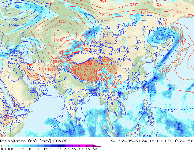 Z500/Rain (+SLP)/Z850 ECMWF Su 12.05.2024 00 UTC