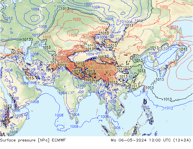 Surface pressure ECMWF Mo 06.05.2024 12 UTC