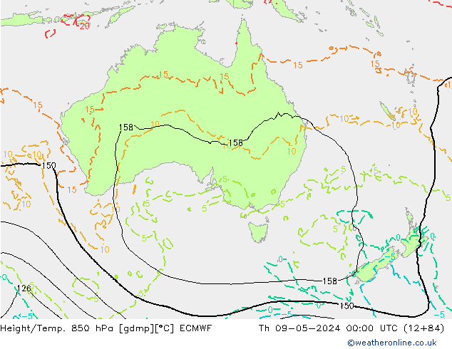 Z500/Rain (+SLP)/Z850 ECMWF jeu 09.05.2024 00 UTC