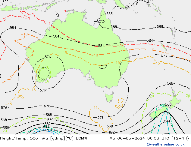 Z500/Rain (+SLP)/Z850 ECMWF Mo 06.05.2024 06 UTC