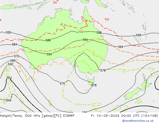 Z500/Rain (+SLP)/Z850 ECMWF Fr 10.05.2024 00 UTC