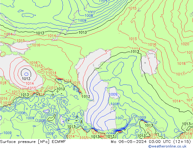 pression de l'air ECMWF lun 06.05.2024 03 UTC