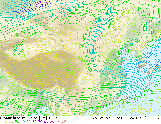 风 500 hPa ECMWF 星期一 06.05.2024 12 UTC
