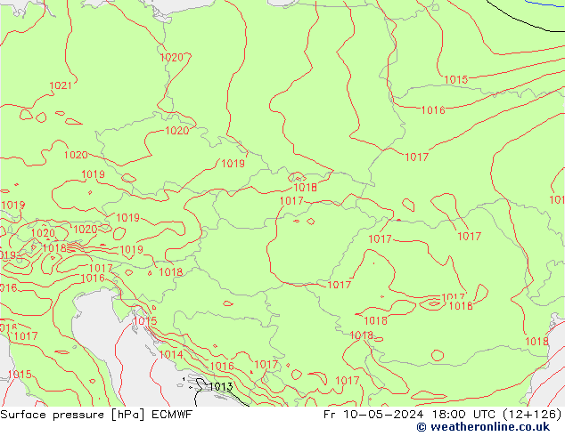 pressão do solo ECMWF Sex 10.05.2024 18 UTC