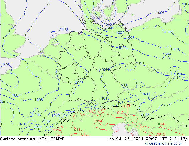 ciśnienie ECMWF pon. 06.05.2024 00 UTC