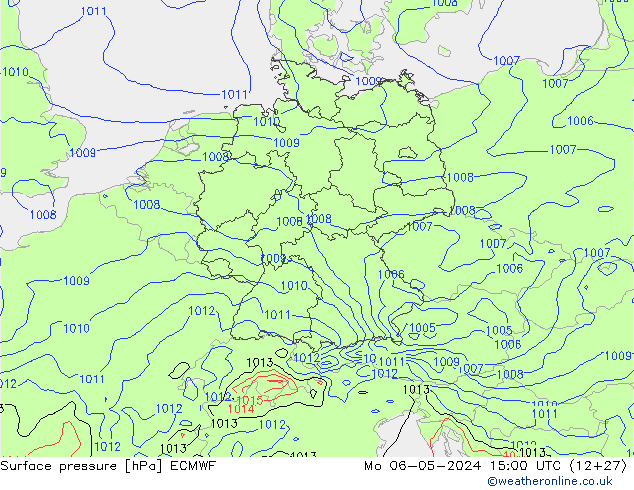 Surface pressure ECMWF Mo 06.05.2024 15 UTC