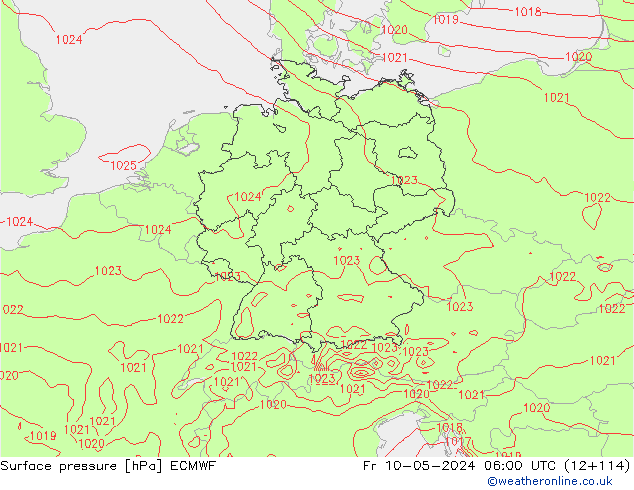 pression de l'air ECMWF ven 10.05.2024 06 UTC