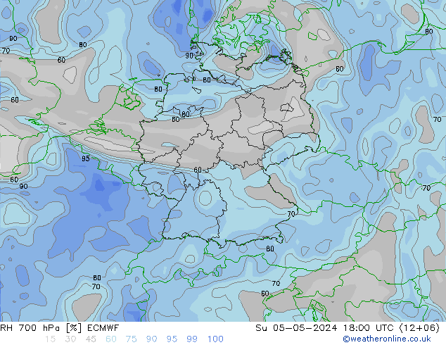 RH 700 hPa ECMWF So 05.05.2024 18 UTC