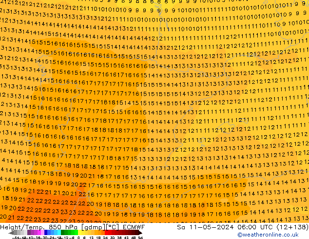 Z500/Rain (+SLP)/Z850 ECMWF Sa 11.05.2024 06 UTC