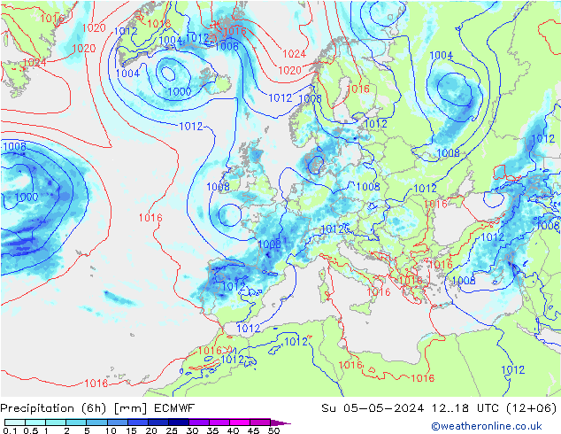 Z500/Rain (+SLP)/Z850 ECMWF So 05.05.2024 18 UTC