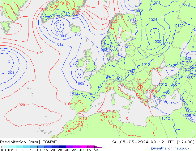 Niederschlag ECMWF So 05.05.2024 12 UTC