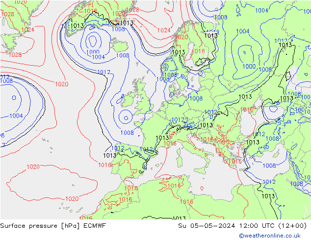 pression de l'air ECMWF dim 05.05.2024 12 UTC