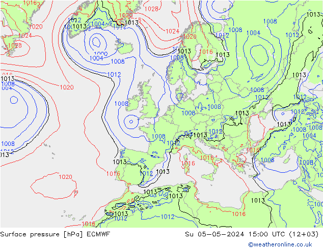 Bodendruck ECMWF So 05.05.2024 15 UTC