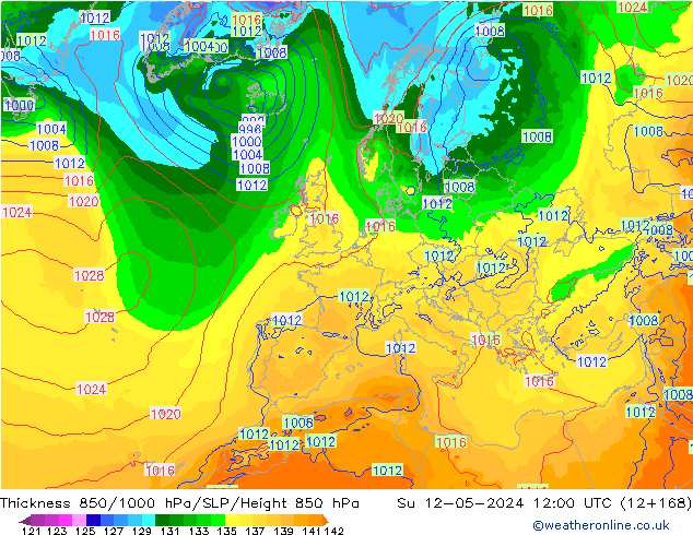 Thck 850-1000 hPa ECMWF Ne 12.05.2024 12 UTC