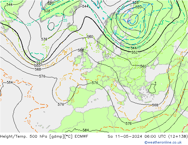 Z500/Rain (+SLP)/Z850 ECMWF ��� 11.05.2024 06 UTC