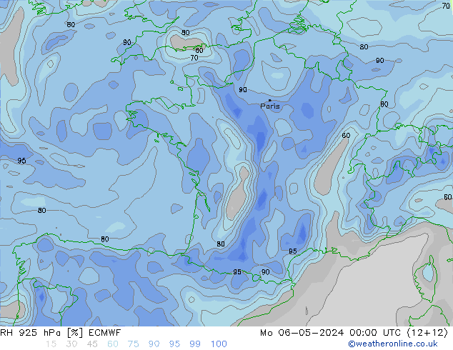 RH 925 hPa ECMWF Mo 06.05.2024 00 UTC