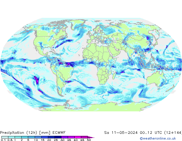 Precipitación (12h) ECMWF sáb 11.05.2024 12 UTC