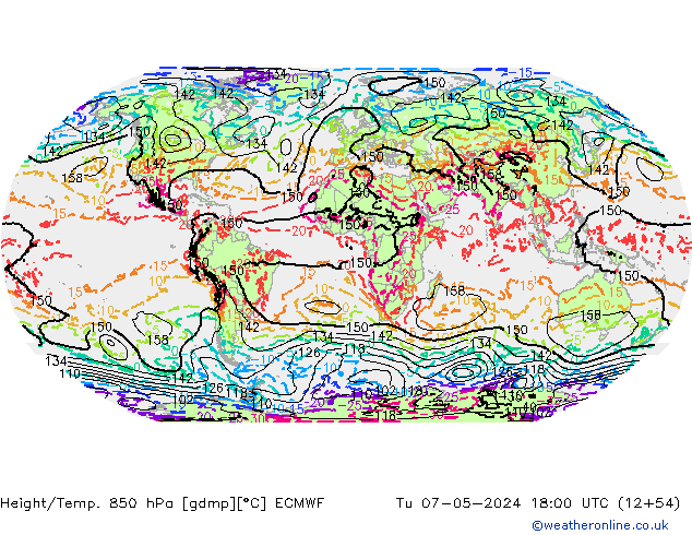 Height/Temp. 850 hPa ECMWF Tu 07.05.2024 18 UTC