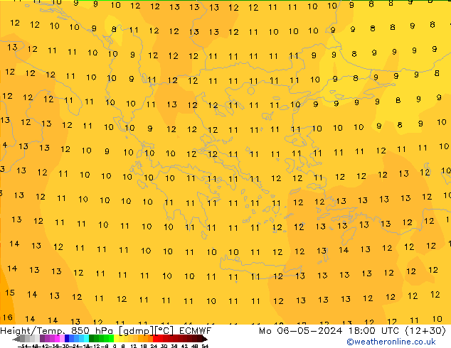 Z500/Rain (+SLP)/Z850 ECMWF Mo 06.05.2024 18 UTC