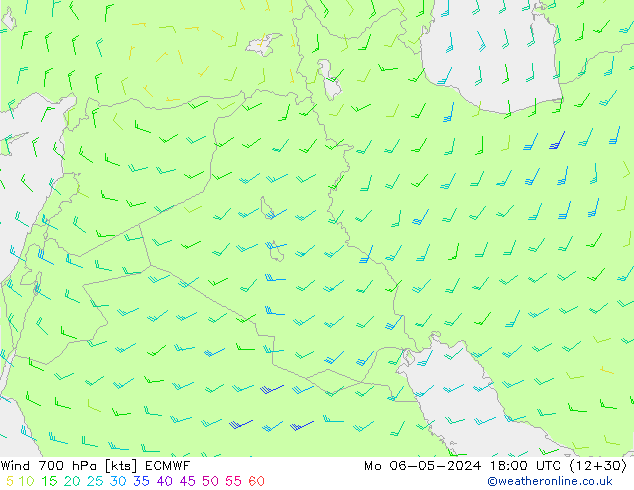 Wind 700 hPa ECMWF Mo 06.05.2024 18 UTC
