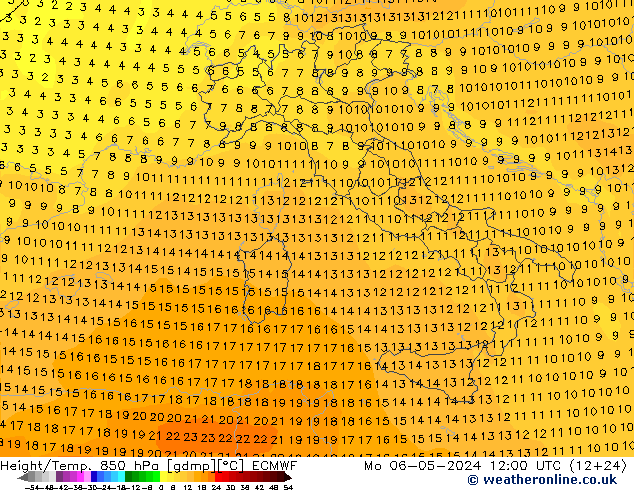 Z500/Regen(+SLP)/Z850 ECMWF ma 06.05.2024 12 UTC