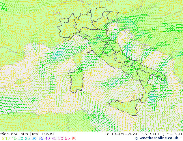 Wind 850 hPa ECMWF Fr 10.05.2024 12 UTC