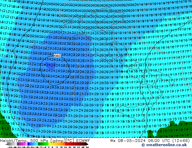 Z500/Rain (+SLP)/Z850 ECMWF ср 08.05.2024 06 UTC