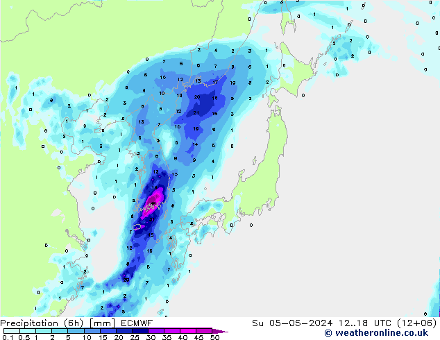 Z500/Rain (+SLP)/Z850 ECMWF dom 05.05.2024 18 UTC