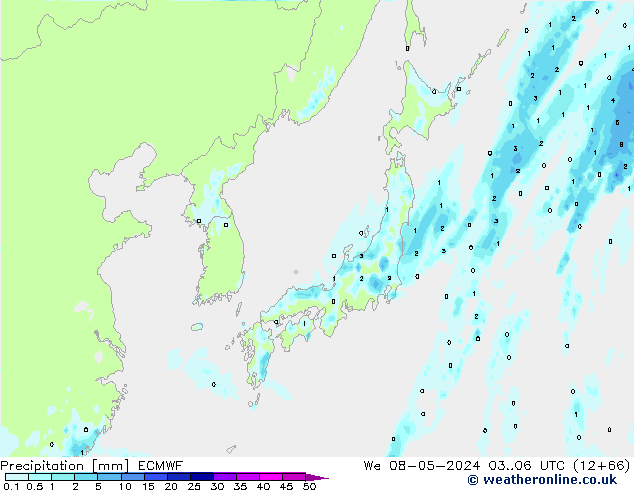 Precipitazione ECMWF mer 08.05.2024 06 UTC