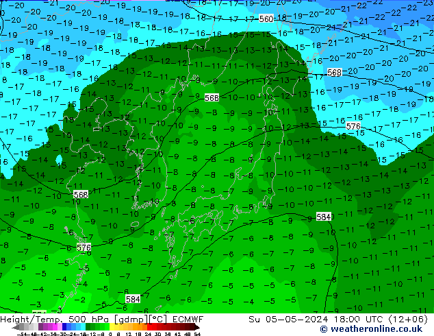 Z500/Rain (+SLP)/Z850 ECMWF dom 05.05.2024 18 UTC